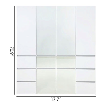 Elise - Modular Wood Closet System With Mirror In Durable Melamine And Wood Customizable Storage - White Home Essentials