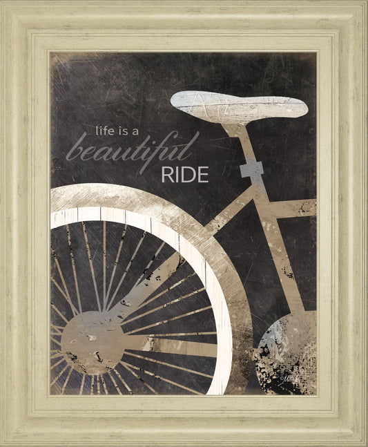 Life Is A Beautiful Ride By Marla Rae - Framed Print Wall Art - Dark Gray