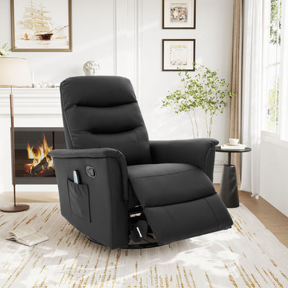 Manual Recliner Chair With 8 Point Massage And Swivel Function Noble House
