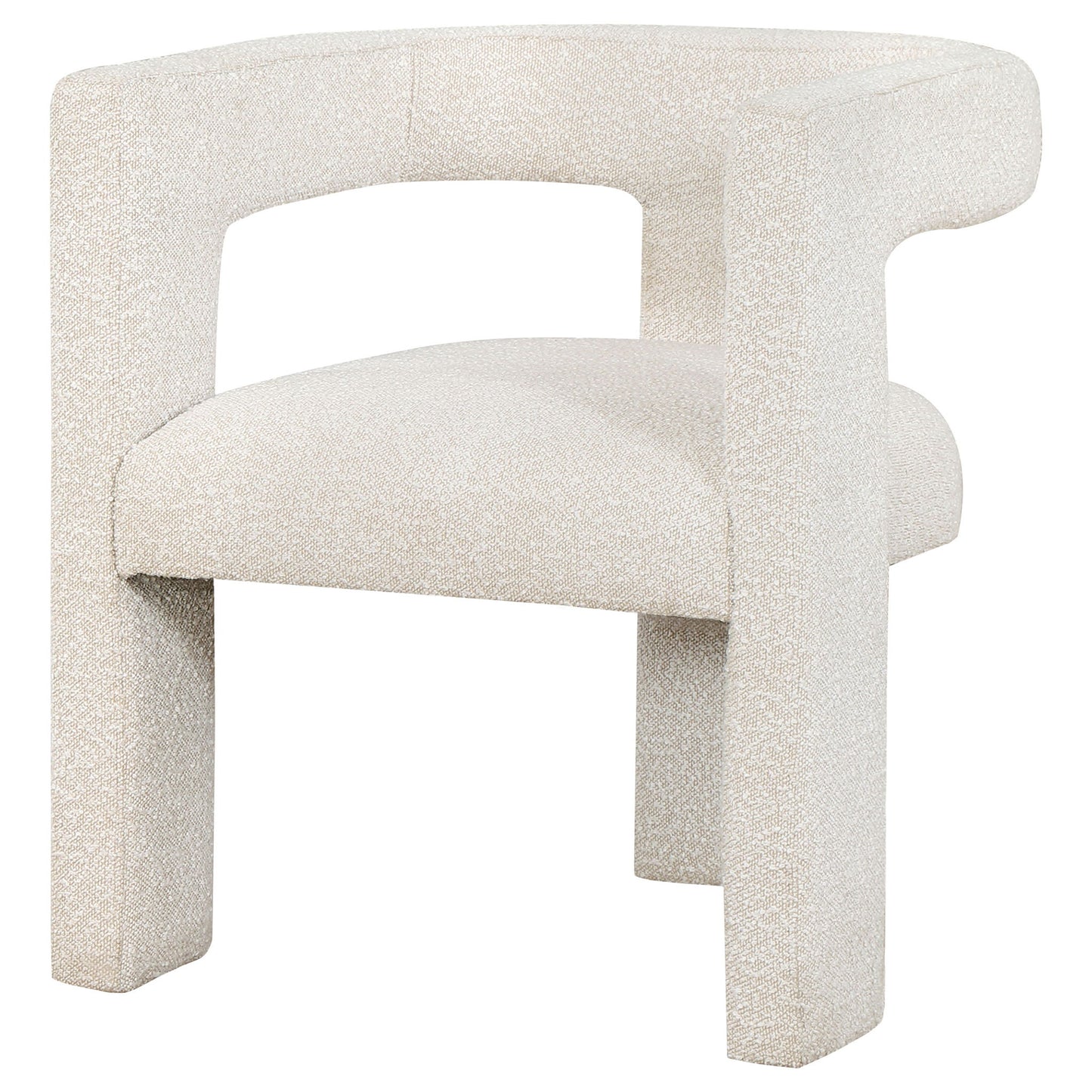 Verda - Upholstered Accent Side Chair In Soft With Rounded Open Back And 3 Leg Base - White Furniture Max