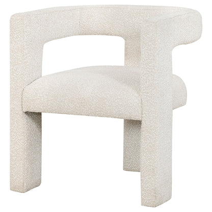 Verda - Upholstered Accent Side Chair In Soft With Rounded Open Back And 3 Leg Base - White Furniture Max
