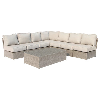 Comfortable Modern Patio Rattan Sectional Set With Cushions LSI Patio Furniture