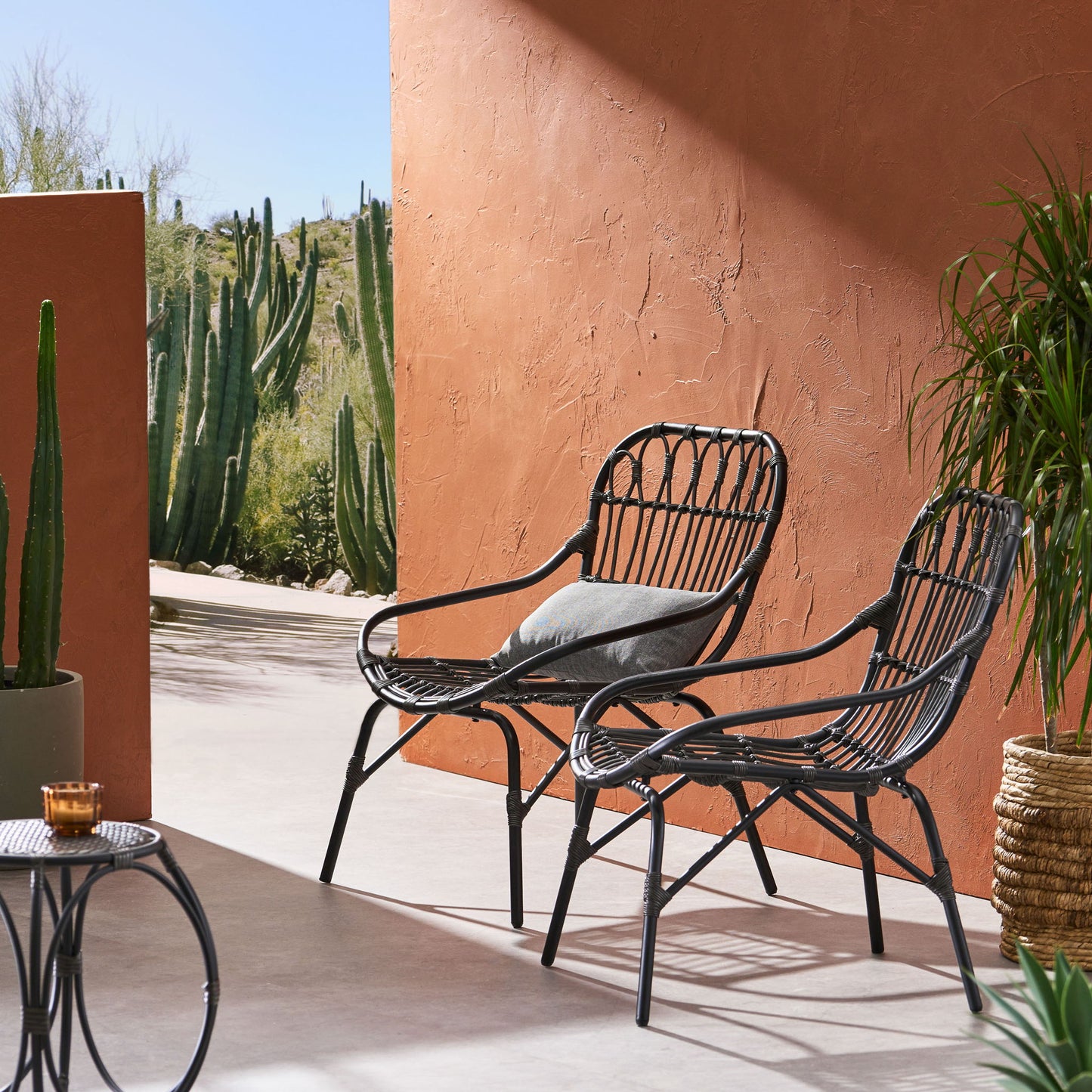 Monsoon - Outdoor Accent Chair With Open Weave Design Noble House