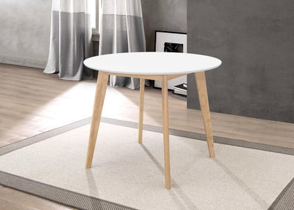Breckenridge - Round Dining Table - Matte White CoasterEveryday