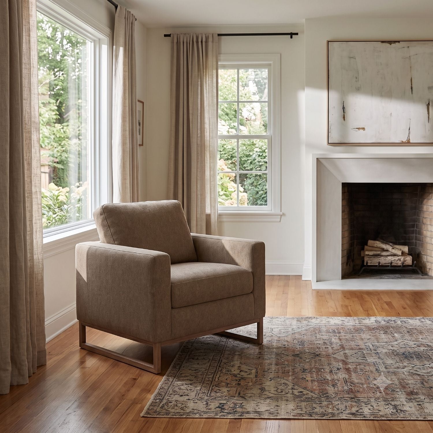 Accent Chair With Track Arm Design Emerald Home