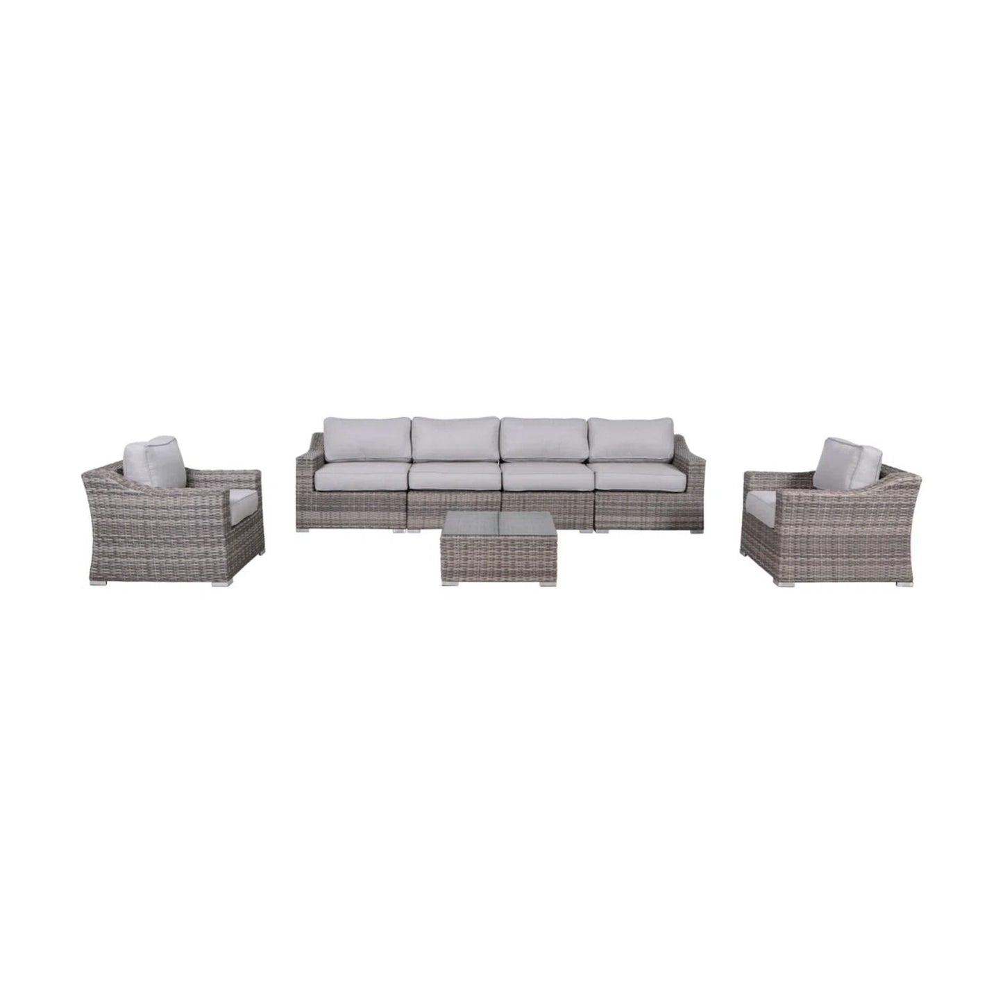 Outdoor Wicker Conversation Set With Cushions, All Weather LSI Patio Furniture