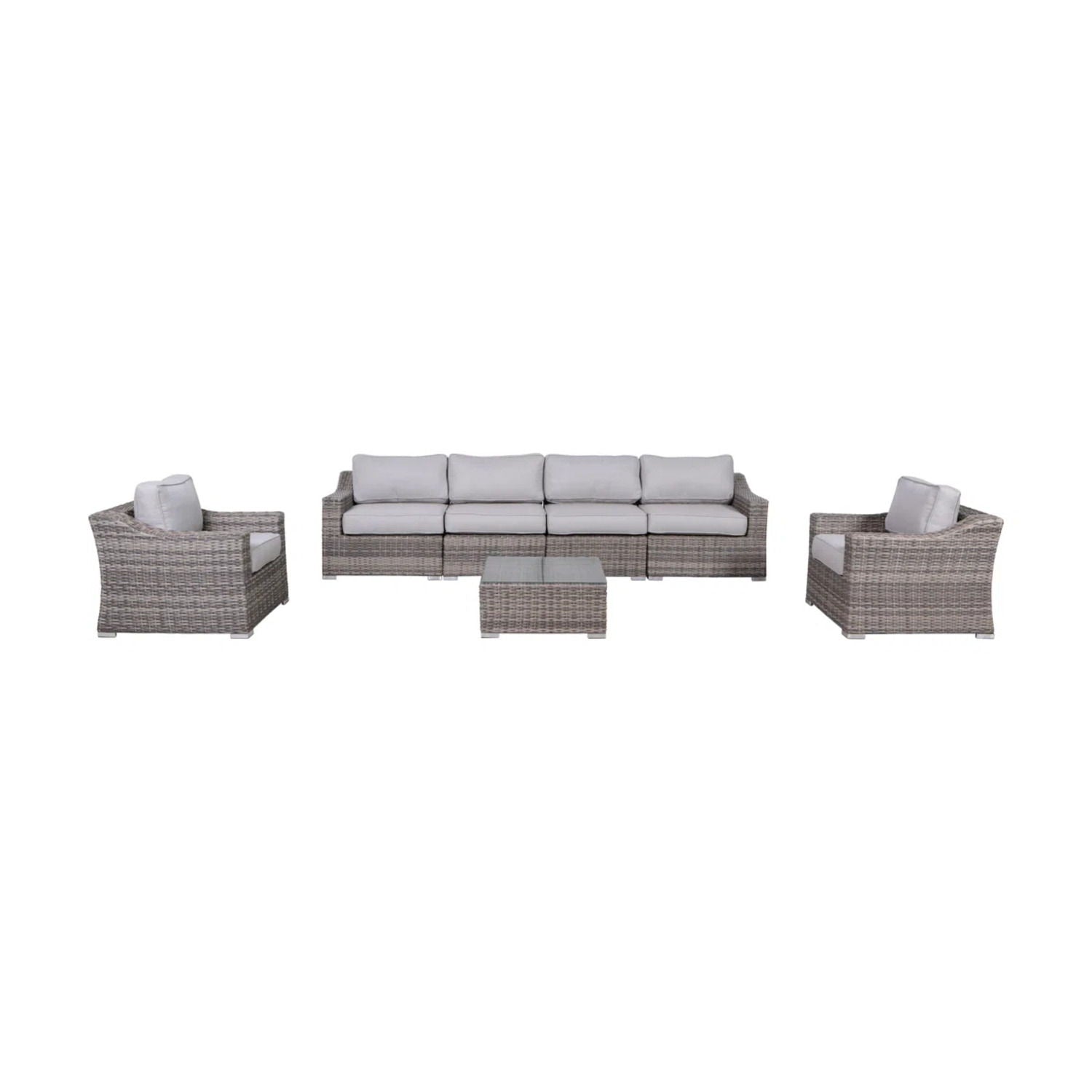 Outdoor Wicker Conversation Set With Cushions, All Weather LSI Patio Furniture
