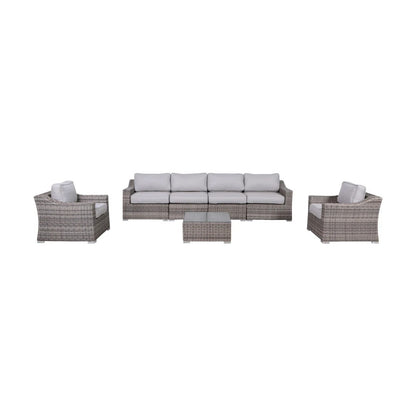 Outdoor Wicker Conversation Set With Cushions, All Weather LSI Patio Furniture