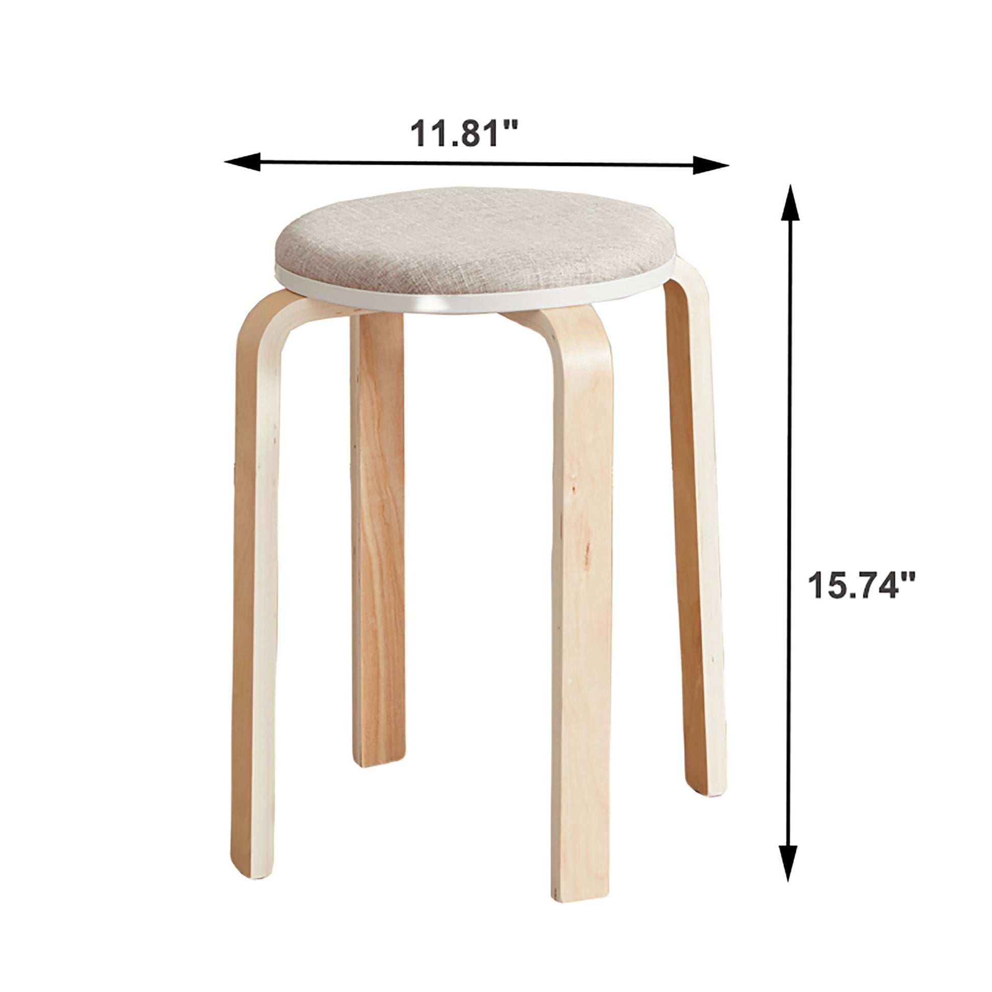 Stackable Round Backless Stools (Set of 4) Home Essentials