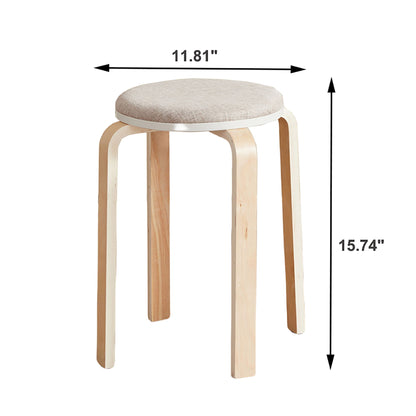 Stackable Round Backless Stools (Set of 4) Home Essentials