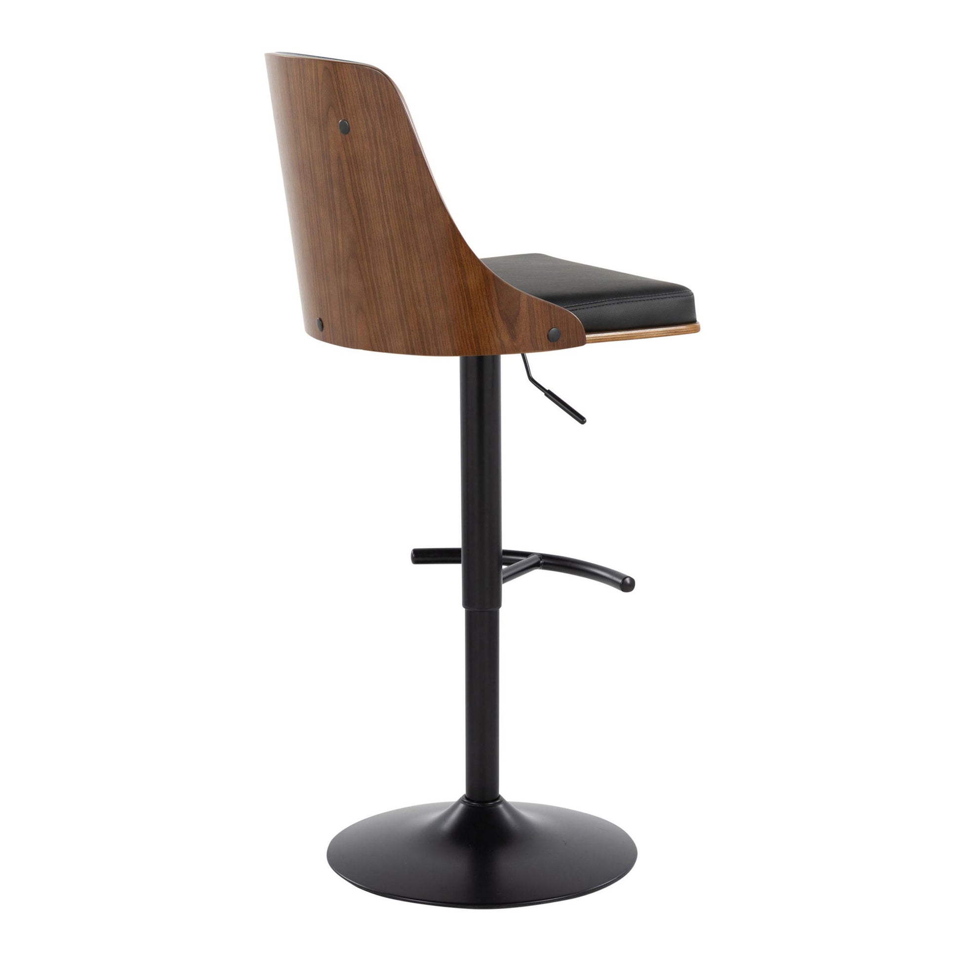 Gianna - Mid Century Modern Adjustable Barstool, Swivel With Rounded T Footrest (Set of 2) Lumi Source