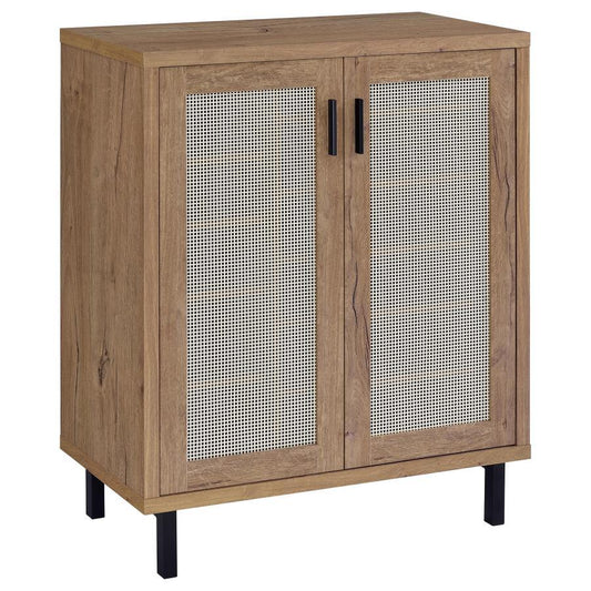 Teller - 2-Door Shoe Storage Cabinet - Natural Oak Coaster Fine Furniture