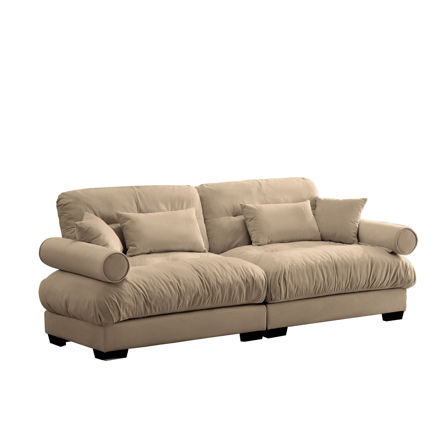 Modern Oversize Sofa With Cloud Like Comfort, Featuring Waist And Throw Pillows Home Essentials