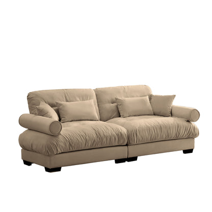 Modern Oversize Sofa With Cloud Like Comfort, Featuring Waist And Throw Pillows Home Essentials