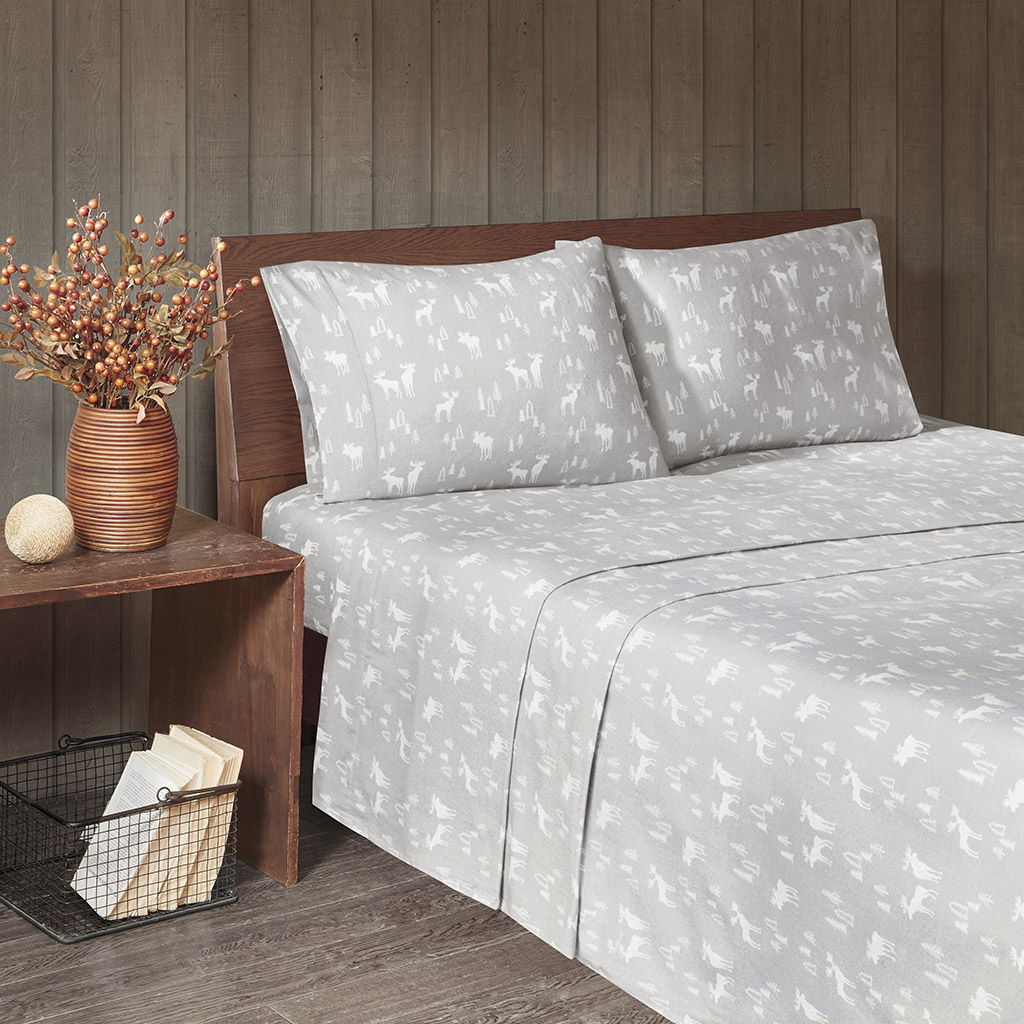 California King Sheet Set - Gray Moose