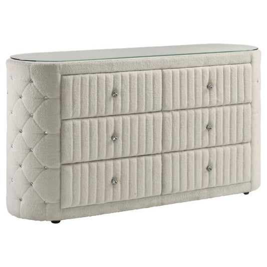 Sonya - 6-Drawer Upholstered Bedroom Dresser Coaster Fine Furniture