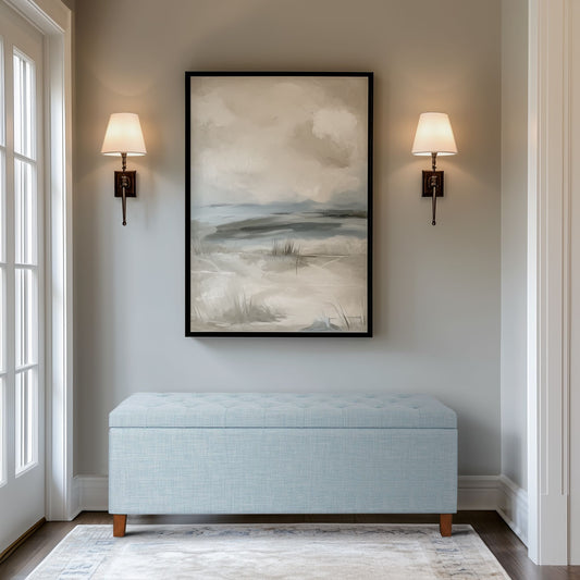 Shandra - Tufted Top Upholstered Storage Bench - Light Blue Madison Park