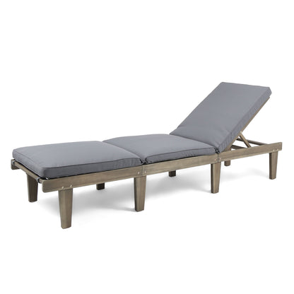 Ariana - Wood Chaise Lounge With Cushion Noble House