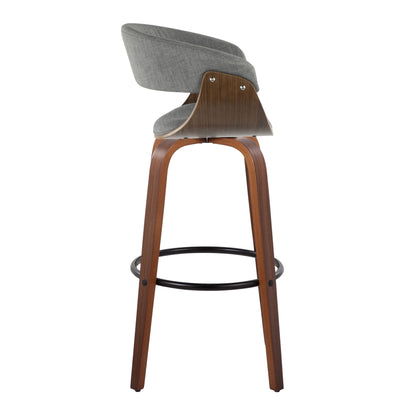Vintage Mod - Mid Century Modern Fixed Height Barstool With Swivel & Round Footrest (Set of 2) Lumi Source