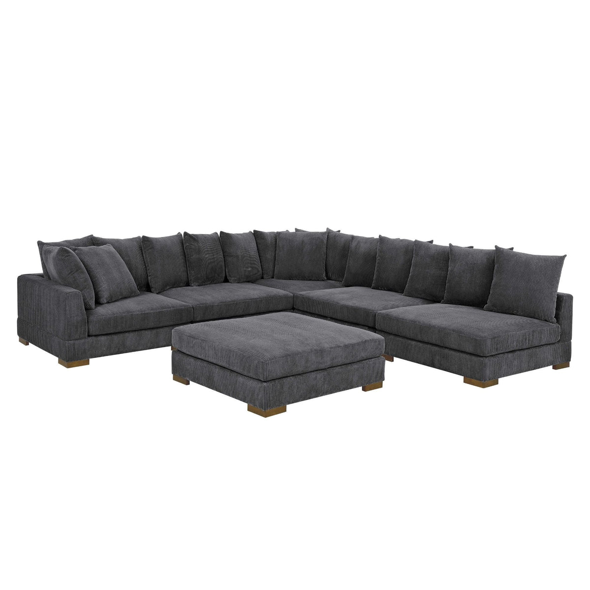 Large Seating Modular Sleeper Sectional - Dark Gray Home Essentials