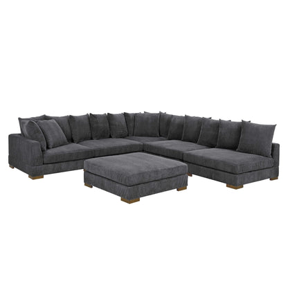 Large Seating Modular Sleeper Sectional - Dark Gray Home Essentials
