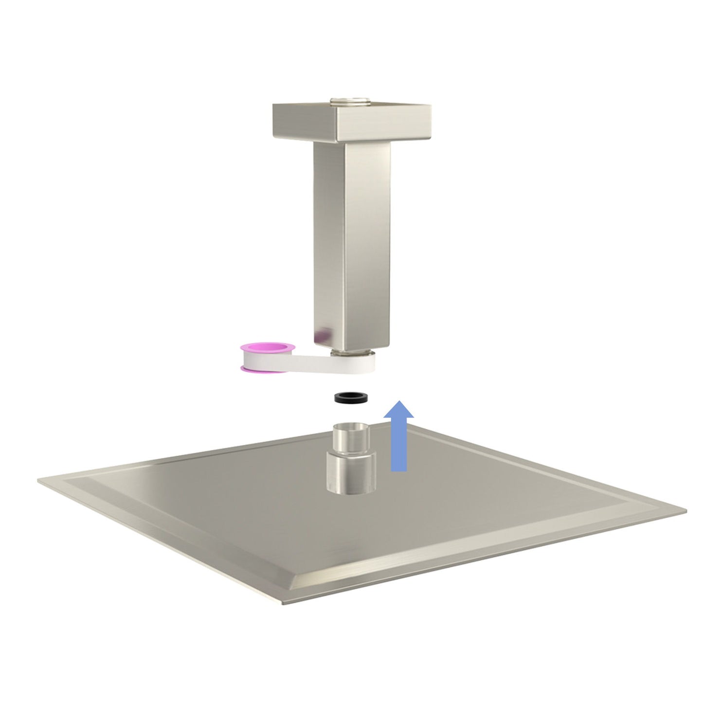 Ceiling Mounted Shower Arm With Flange Stainless Steel Daily Nest