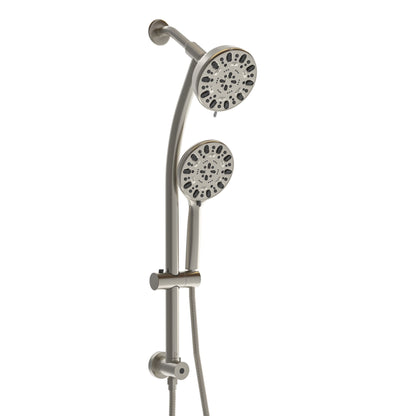 Multi Function Dual Shower Head Shower System With 4.7" Rain Showerhead, 7 Function Hand Shower, Adjustable Slide Bar Daily Nest