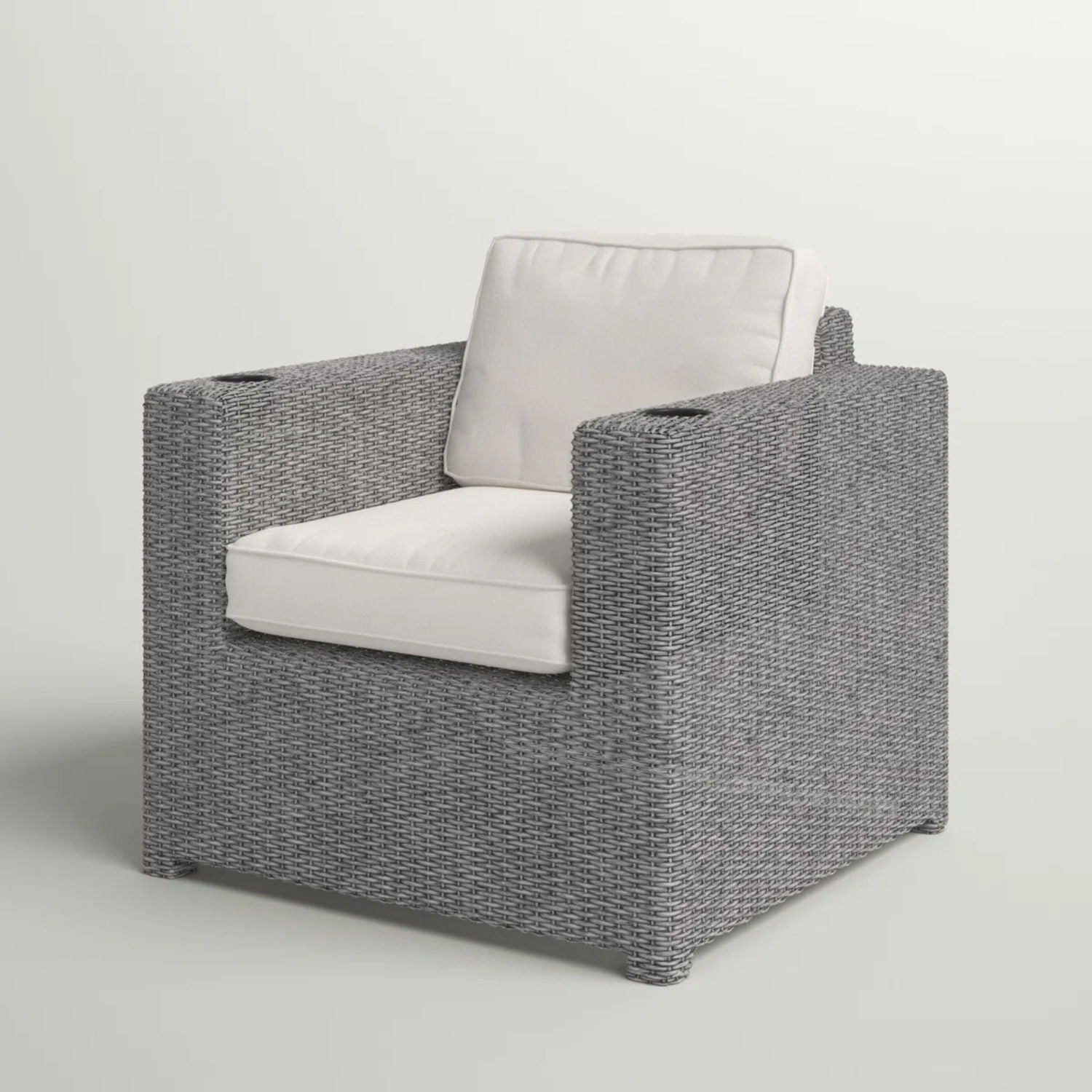 Aviara - Outdoor Club Chair Timeless Comfort With Plush Cushions - Gray Mix LSI Patio Furniture