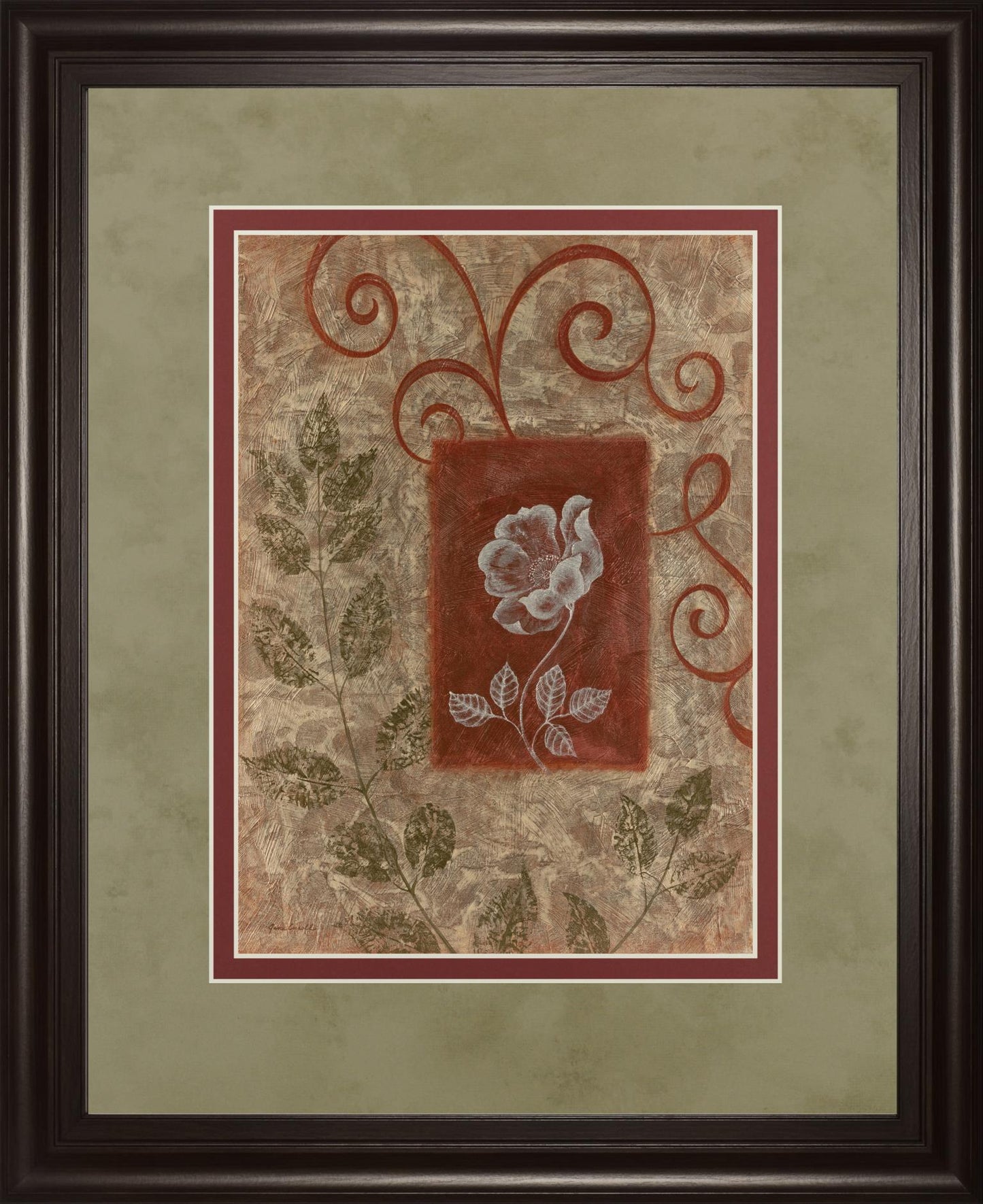 Verdant Scrolls - 34" x 40" Framed Wall Art Classy Living