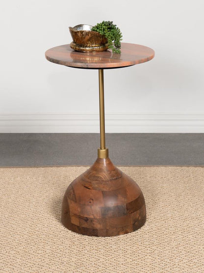 Colima - Round Wood Top Accent Side Table - Peach Coaster Fine Furniture