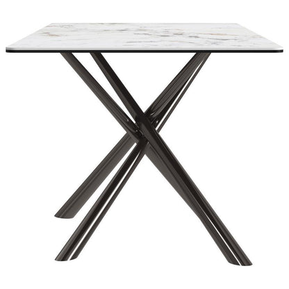 Carvell - Rectangular Sintered Stone Dining Table - Mirage White Coaster Fine Furniture