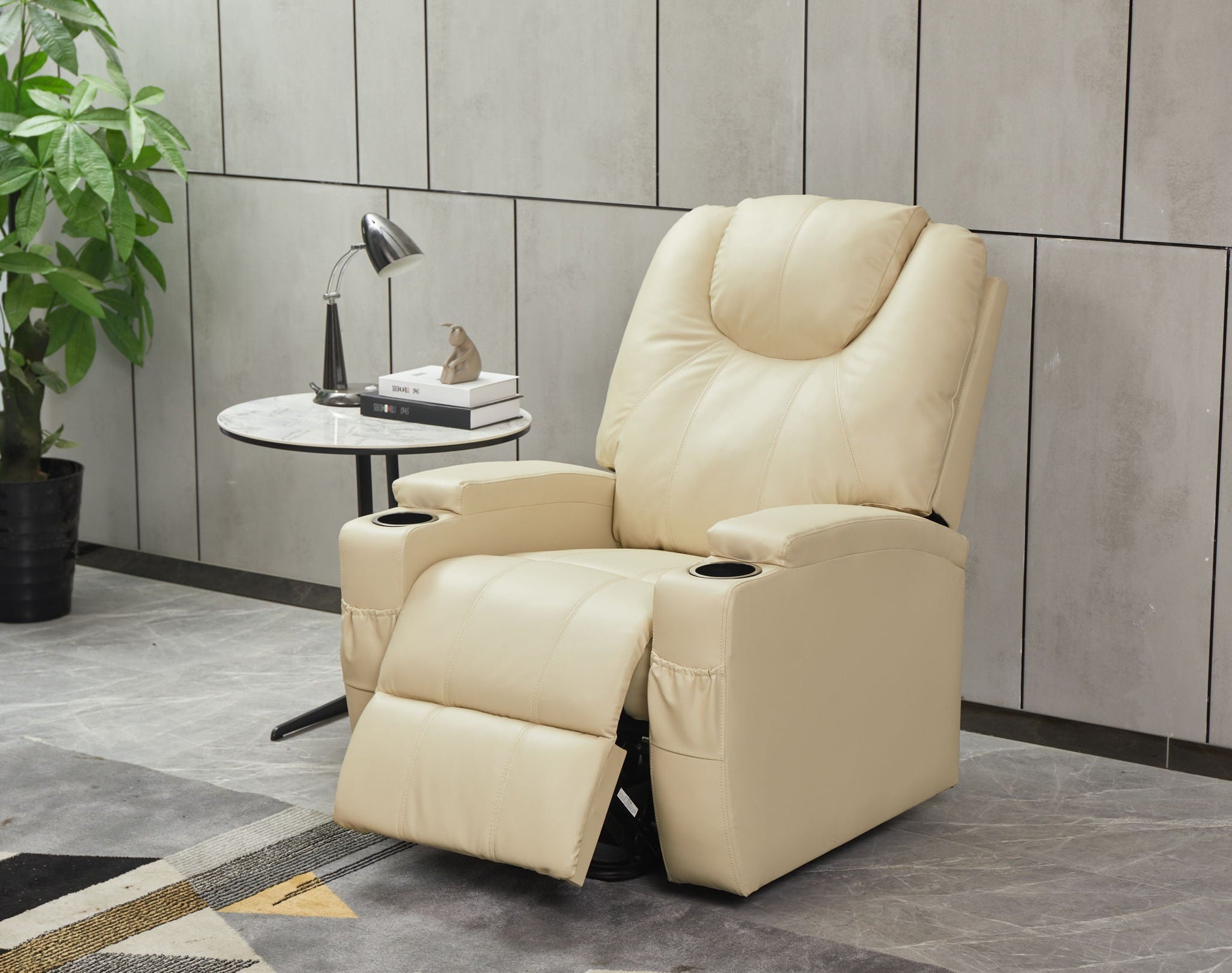 Modern Recliner Chair With Cup Holders, Remote Control Home Essentials