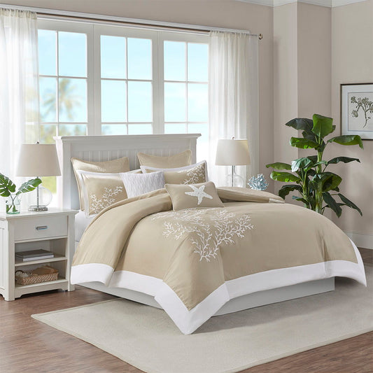 Coastline - 5 Piece Duvet Set - Khaki Harbor House