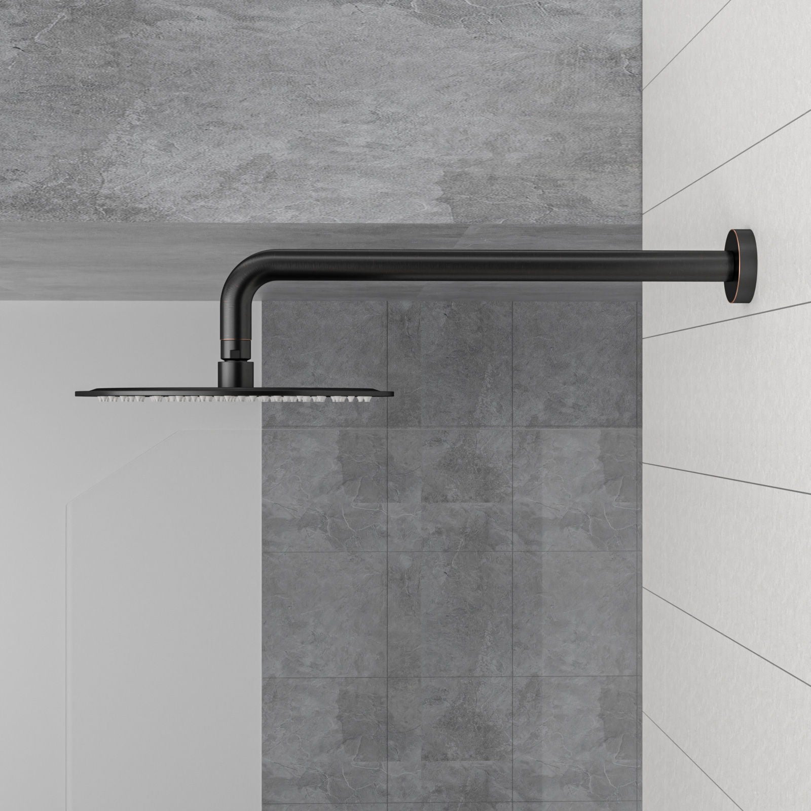 Oil Rubbed Bronze 16" Shower Arm With Flange, Stainless Steel, For Rain Shower Heads - Oil-Rubbed Bronze Daily Nest
