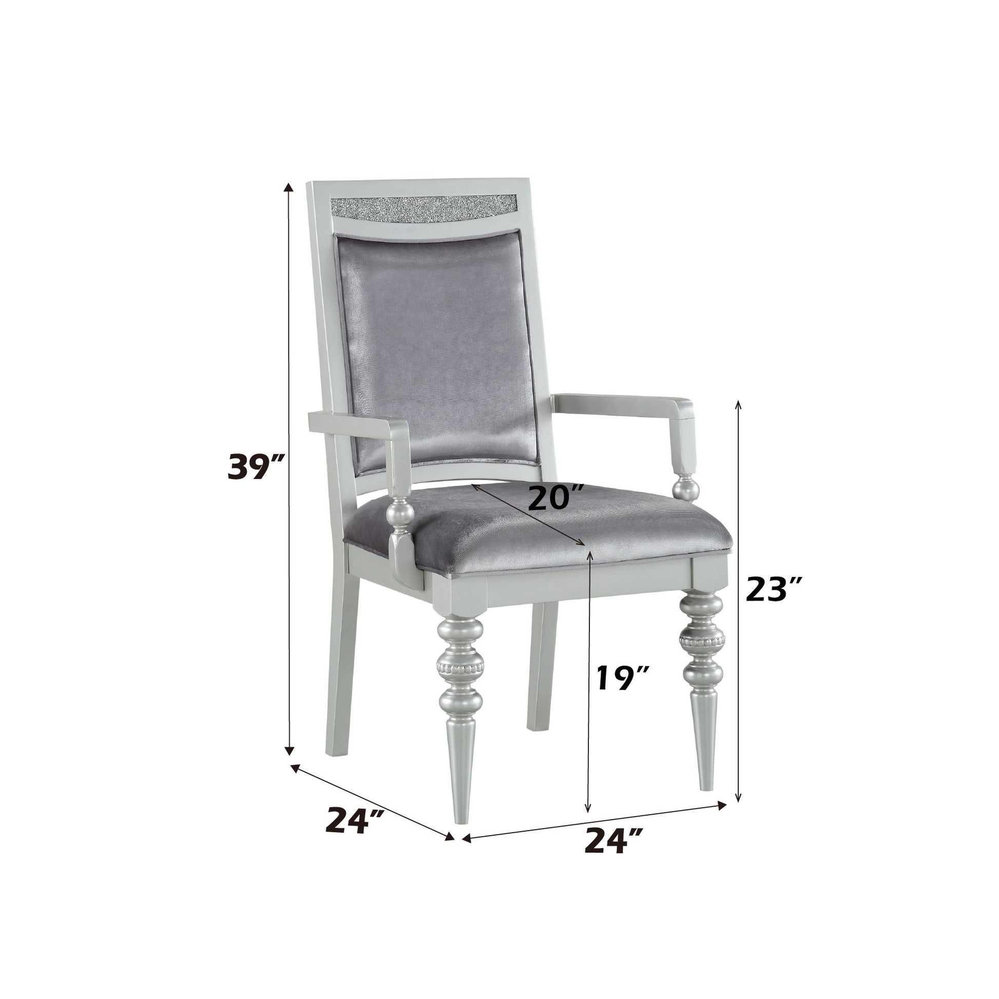 Maverick - Arm Chair (Set of 2) - Silver Acme