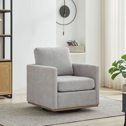 Modern Square Upholstered Swivel Accent Chair With Metal Base Home Essentials