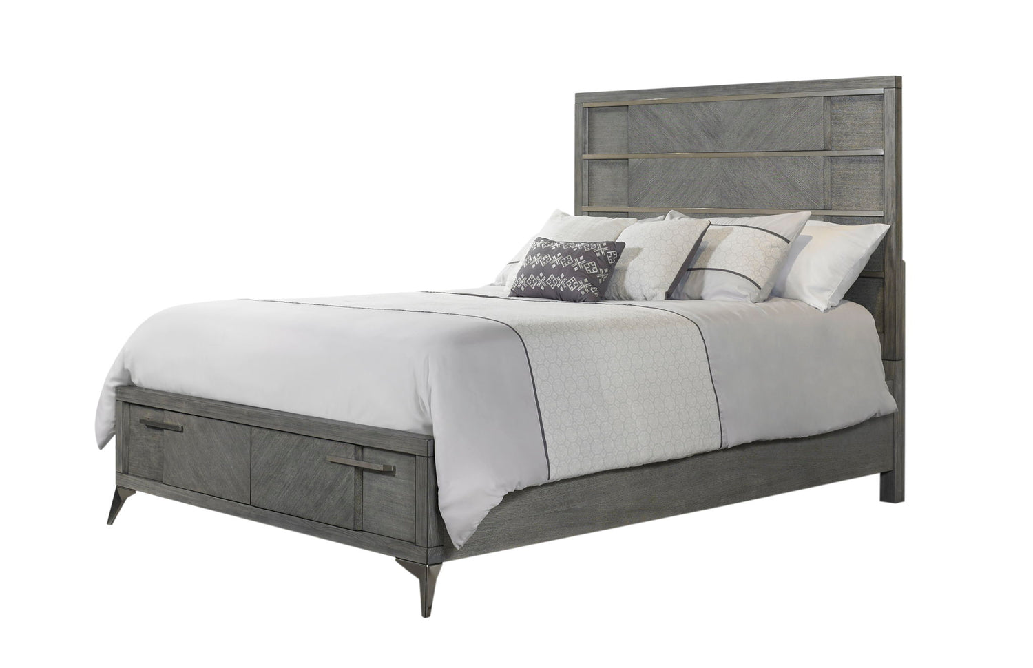 Storage Bed With Bookmatched Veneer Bernards Furniture