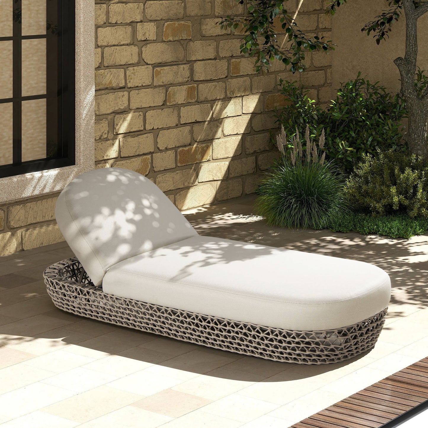 Willow - Sunbrella Upholstered Patio Lounger Jennifer Taylor Home