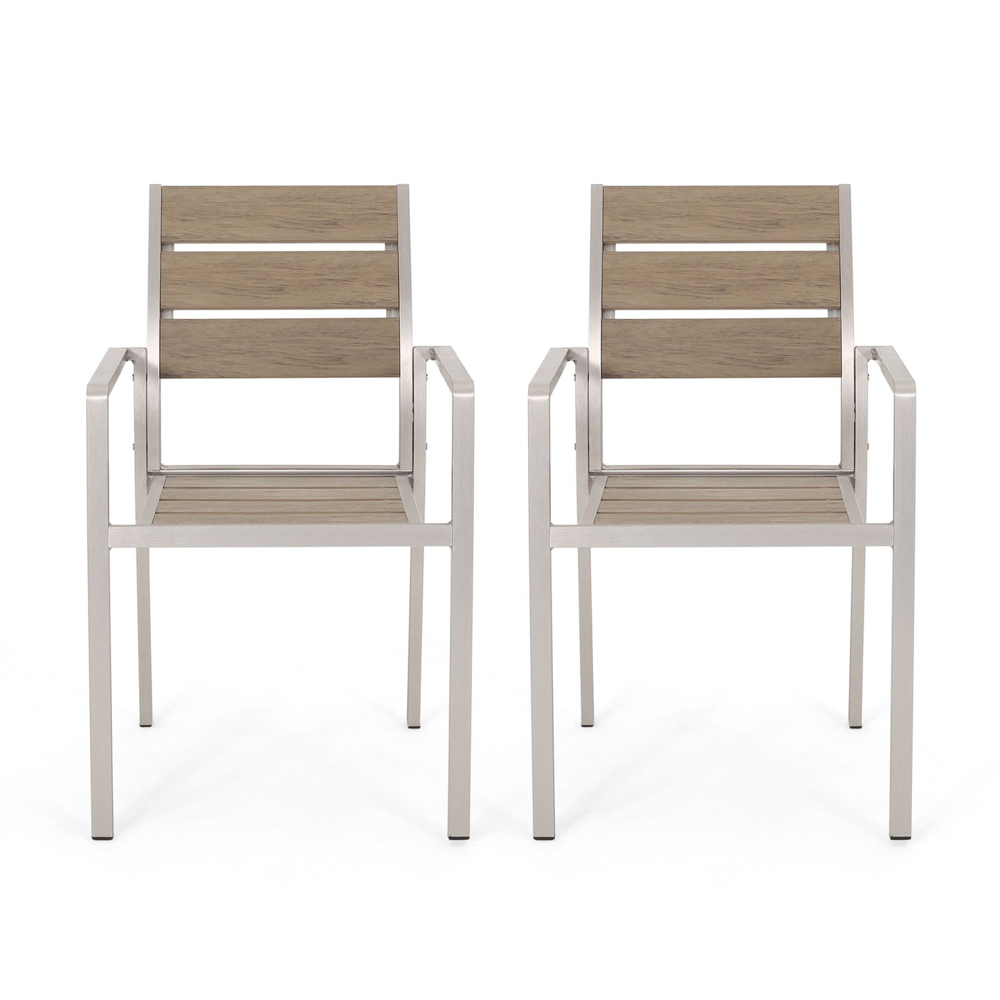 Dreamlan - Outdoor Aluminum Dining Chair (Set of 2) Noble House