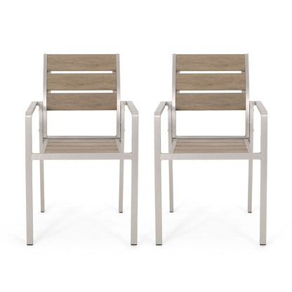 Dreamlan - Outdoor Aluminum Dining Chair (Set of 2) Noble House