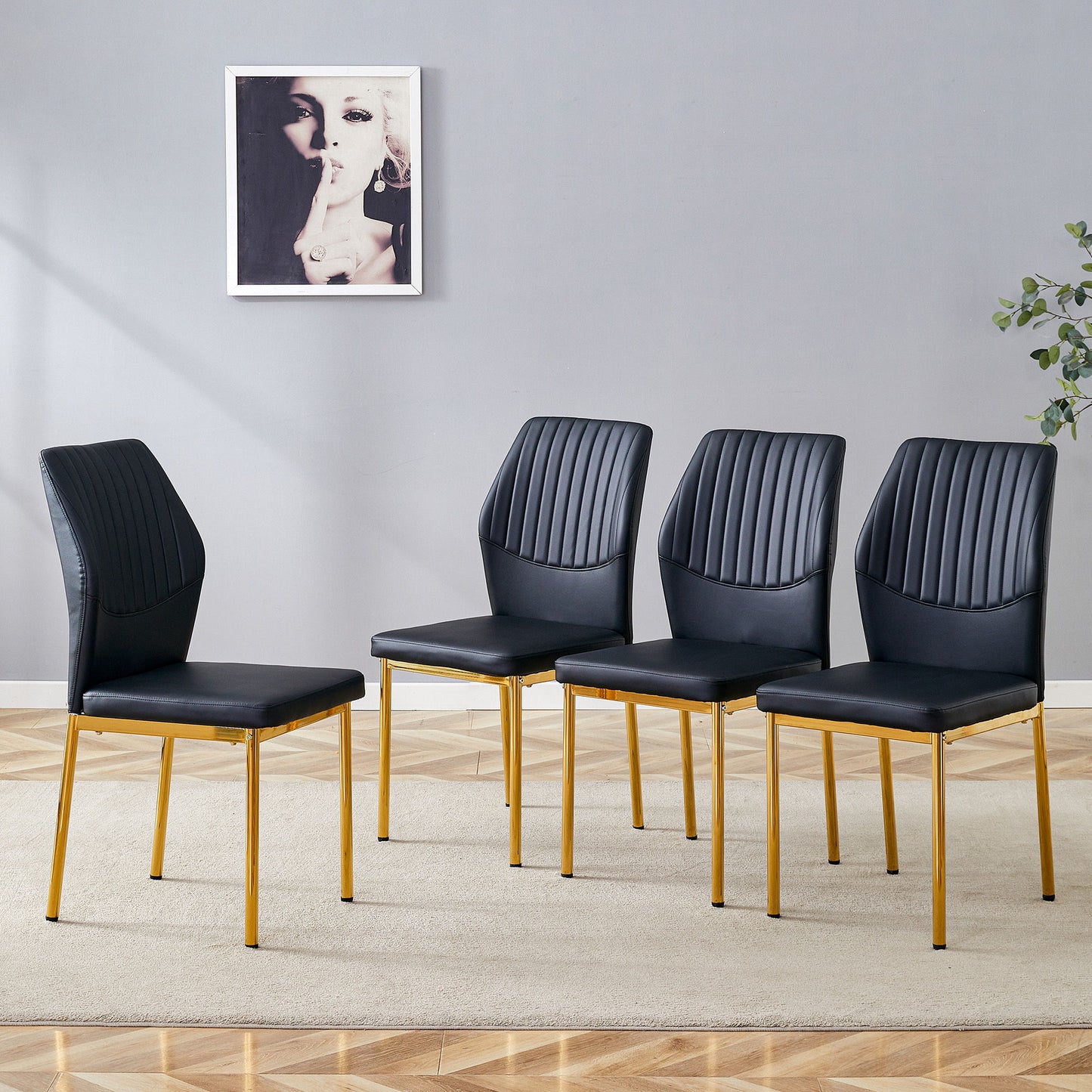 Luxury Simple Chair With Metal Gold Leg Home Essentials