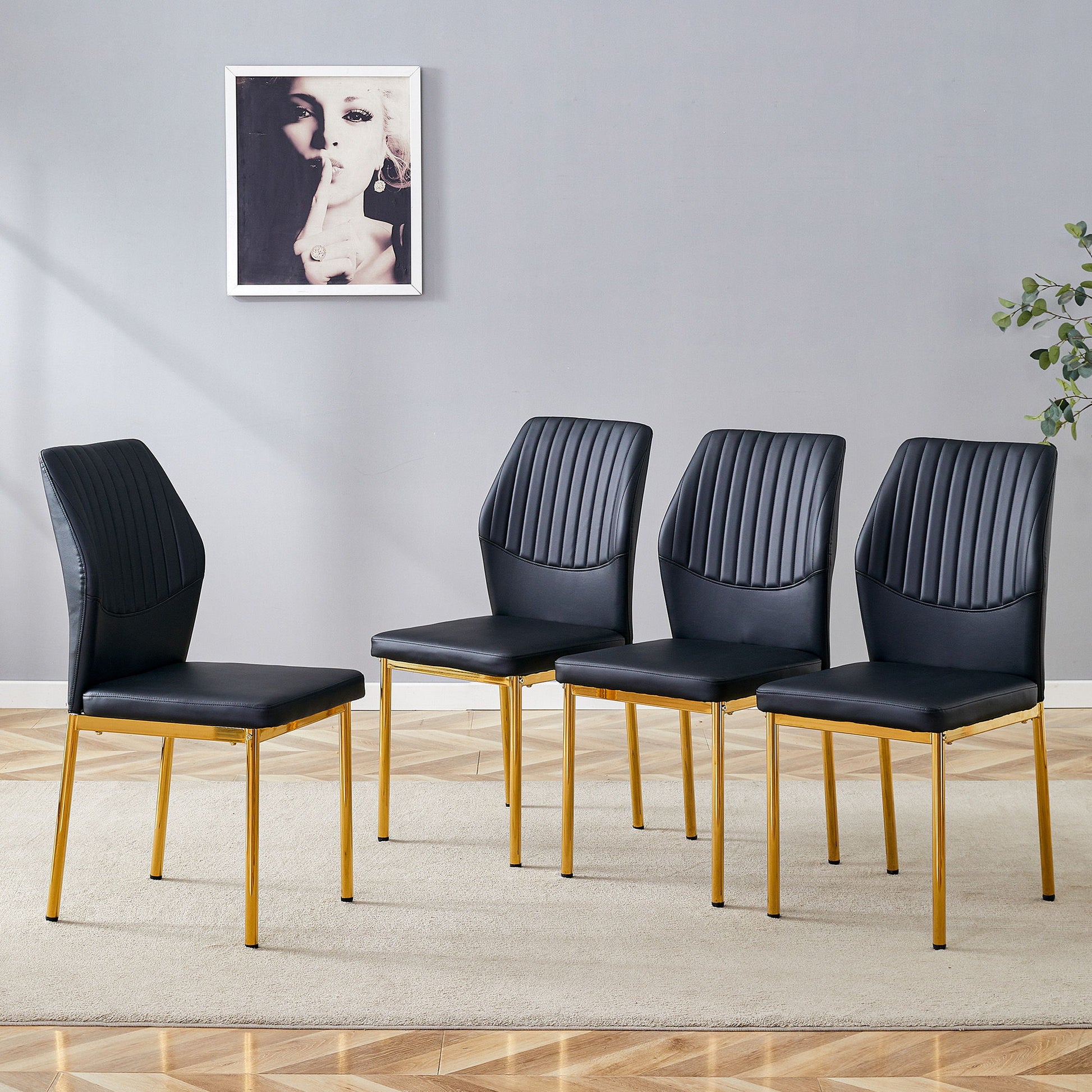 Luxury Simple Chair With Metal Gold Leg Home Essentials