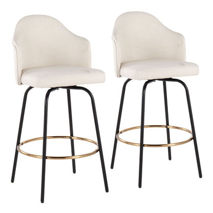 Ahoy - Contemporary Fixed Height Counter Stool Round Footrest (Set of 2) Lumi Source