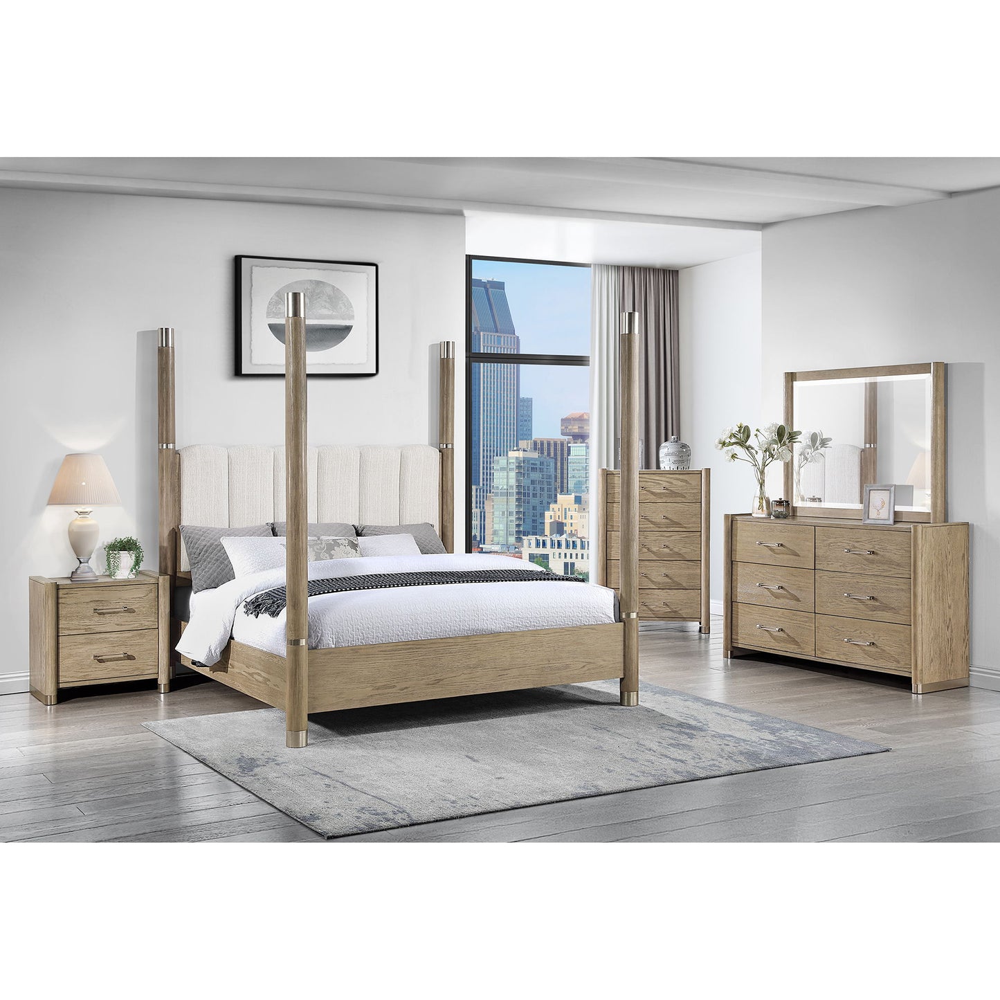 Sarai - Bed With Plush Upholstered Headboard Global Furniture USA