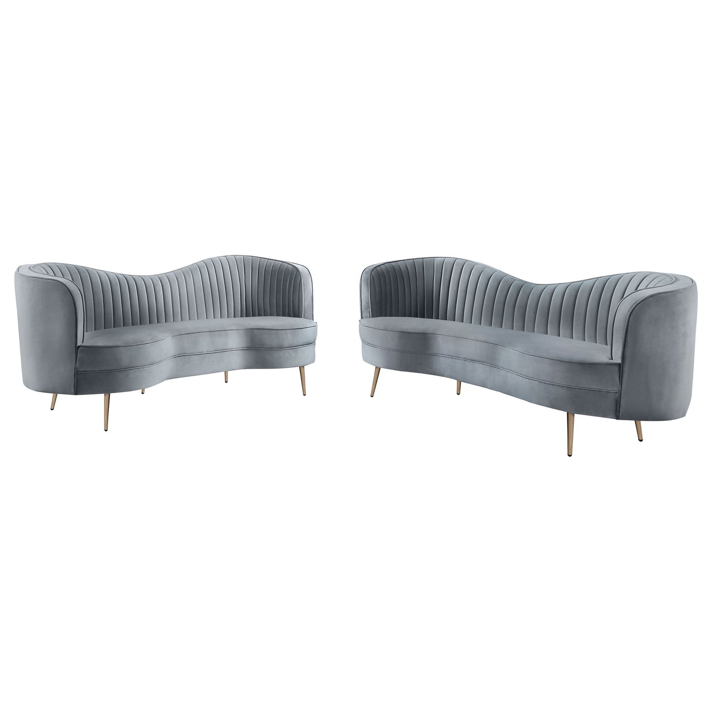 Sienna - 2 Piece Back Living Room Set, Sofa & Loveseat - Gray Furniture Max