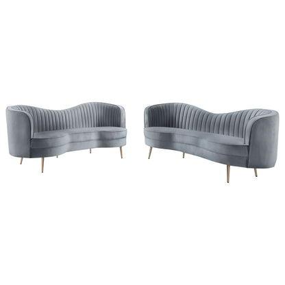Sienna - 2 Piece Back Living Room Set, Sofa & Loveseat - Gray Furniture Max