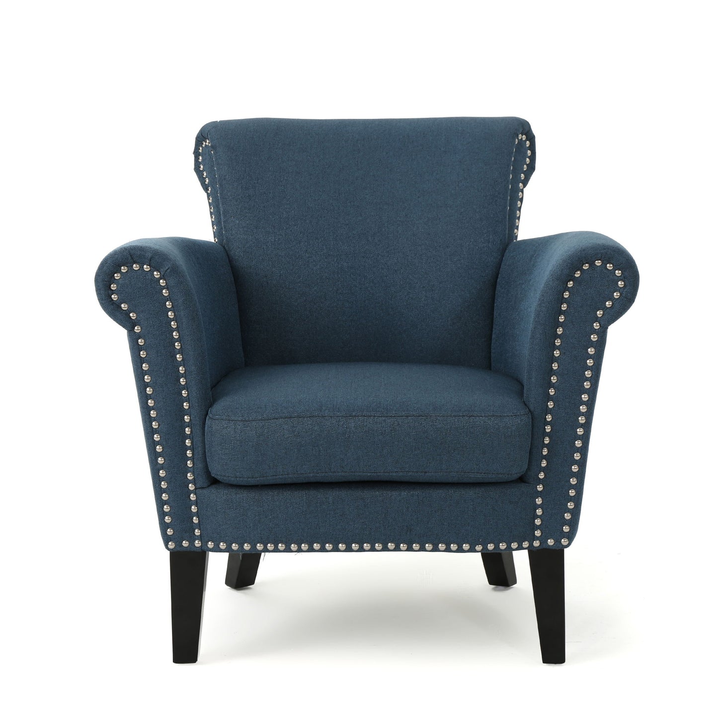 Elegant Club Chair With Nailhead Trim And Birch Wood Legs Noble House