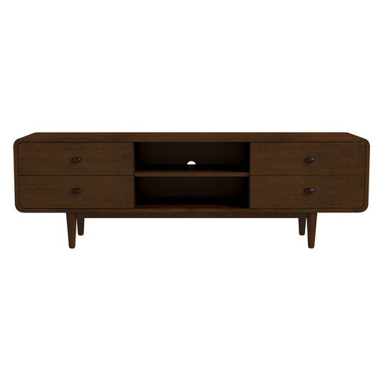 Alexa - Mid-Century Modern Style TV Stand - Dark Brown / Wood Ashcroft Furniture