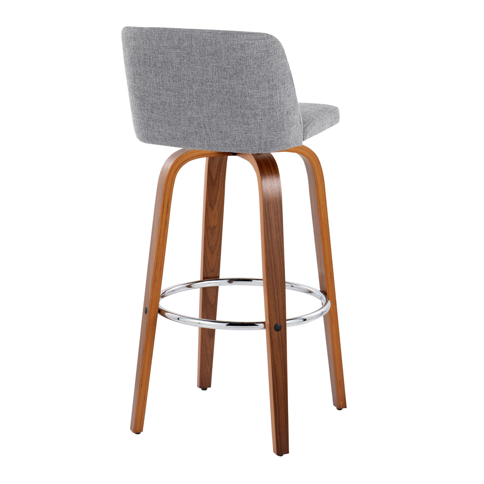 Toriano - Mid Century Modern Fixed Height, Barstool With Swivel With Round Footrest (Set of 2) Lumi Source