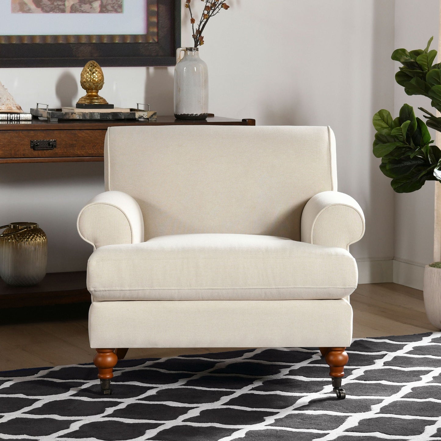 Alana Lawson - Accent Arm Chair With Casters Jennifer Taylor Home